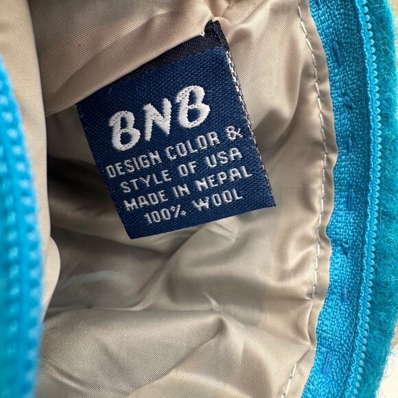 BNB Crafts Fair Trade Handmade Wool Felt Pouch Handcrafted NWT Teal blue coin ch - Picture 7 of 9